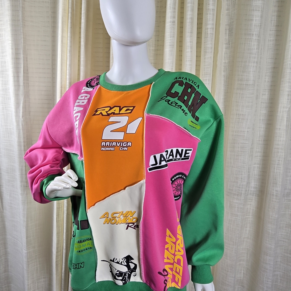 Women's Multicolor Patchwork Pullover - image 2